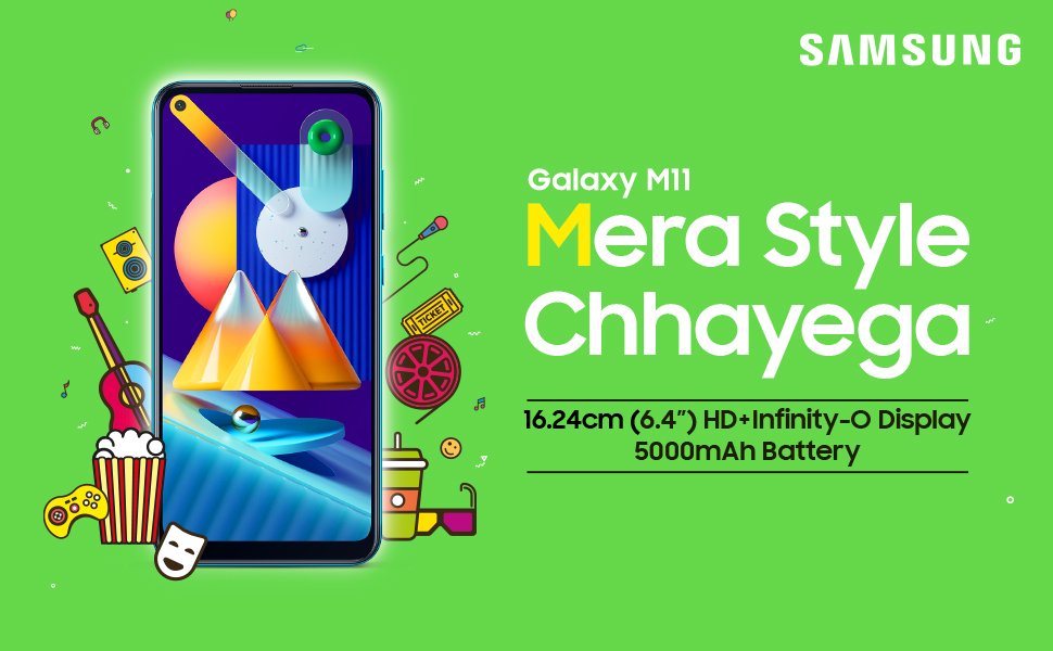 Samsung Galaxy M11 (Metallic Blue, 4GB RAM, 64GB Storage) best gaming phones under 15000 in India