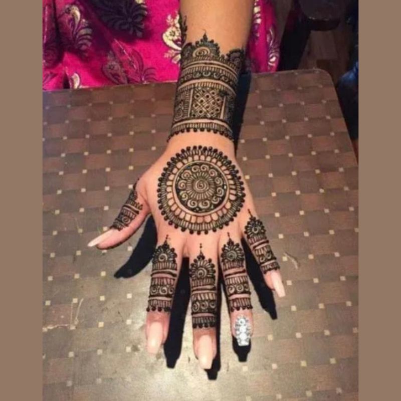 simple mehndi design back side