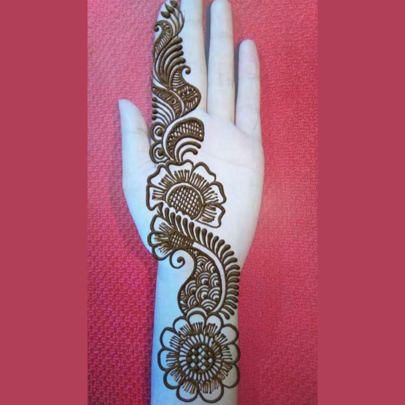 new simple mehandi design back side