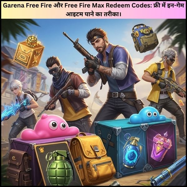 Garena Free Fire और Free Fire Max Redeem Codes: फ्री में इन-गेम आइटम पाने का तरीका।