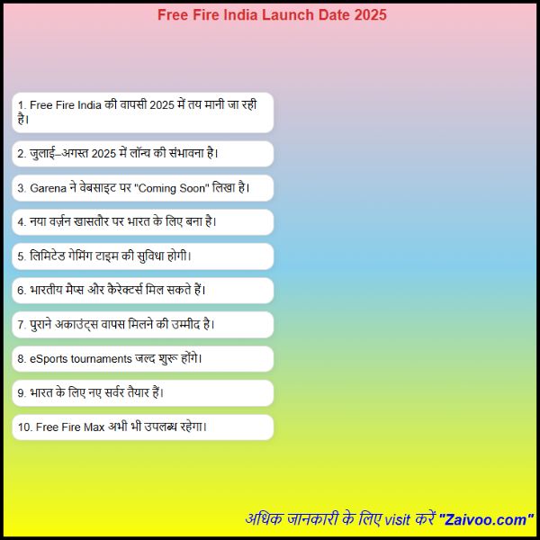 Free Fire India Launch Date 2025 || Free Fire India कब आएगा?
