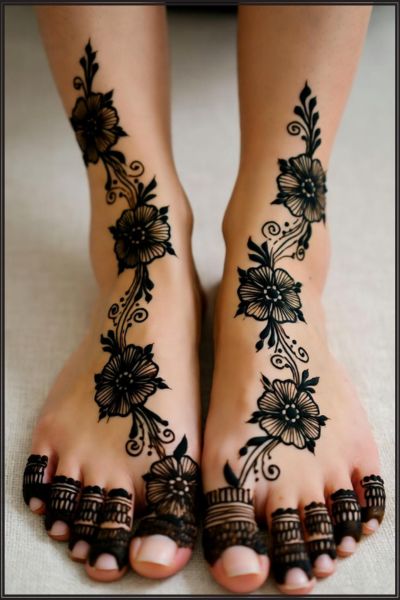 2025 Simple Henna Designs for Legs