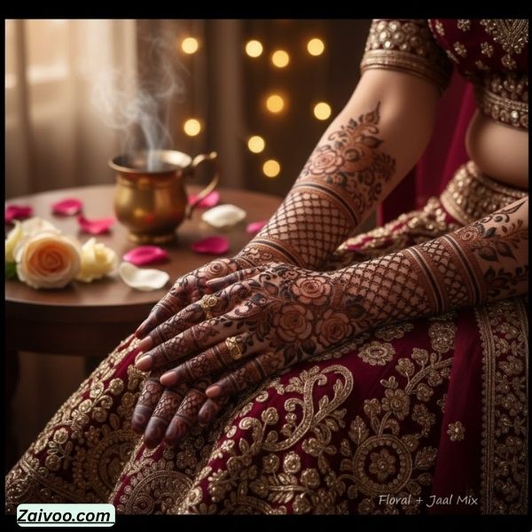 1. Floral + Jaal Mix