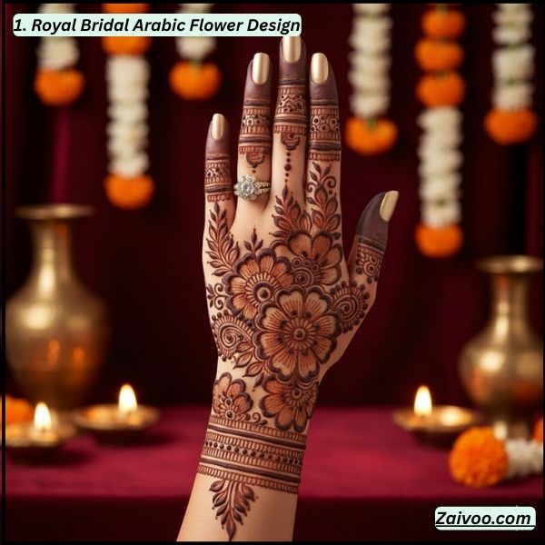 1. Royal Bridal Arabic Flower Design