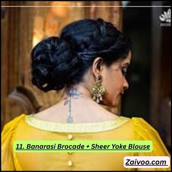11. Banarasi Brocade + Sheer Yoke Blouse