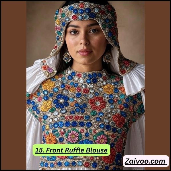 15. Front Ruffle Blouse