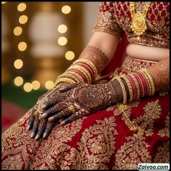 2. Portrait Style Dulhan Mehndi Design