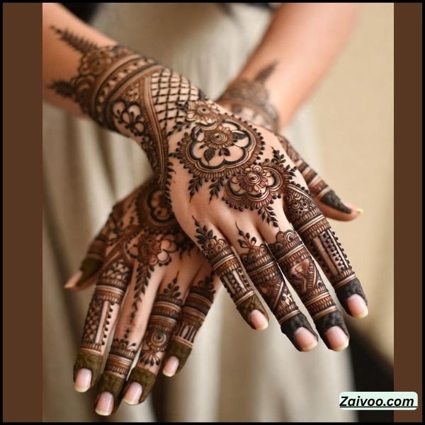 3. Arabic Full Hand Bridal Mehndi