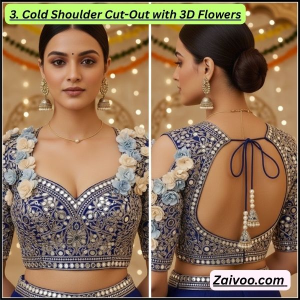 3. Cold Shoulder Cut-Out with 3D Flowers