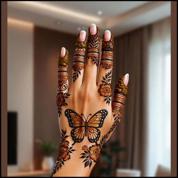 New Cute Butterfly Mehndi Design 2026 