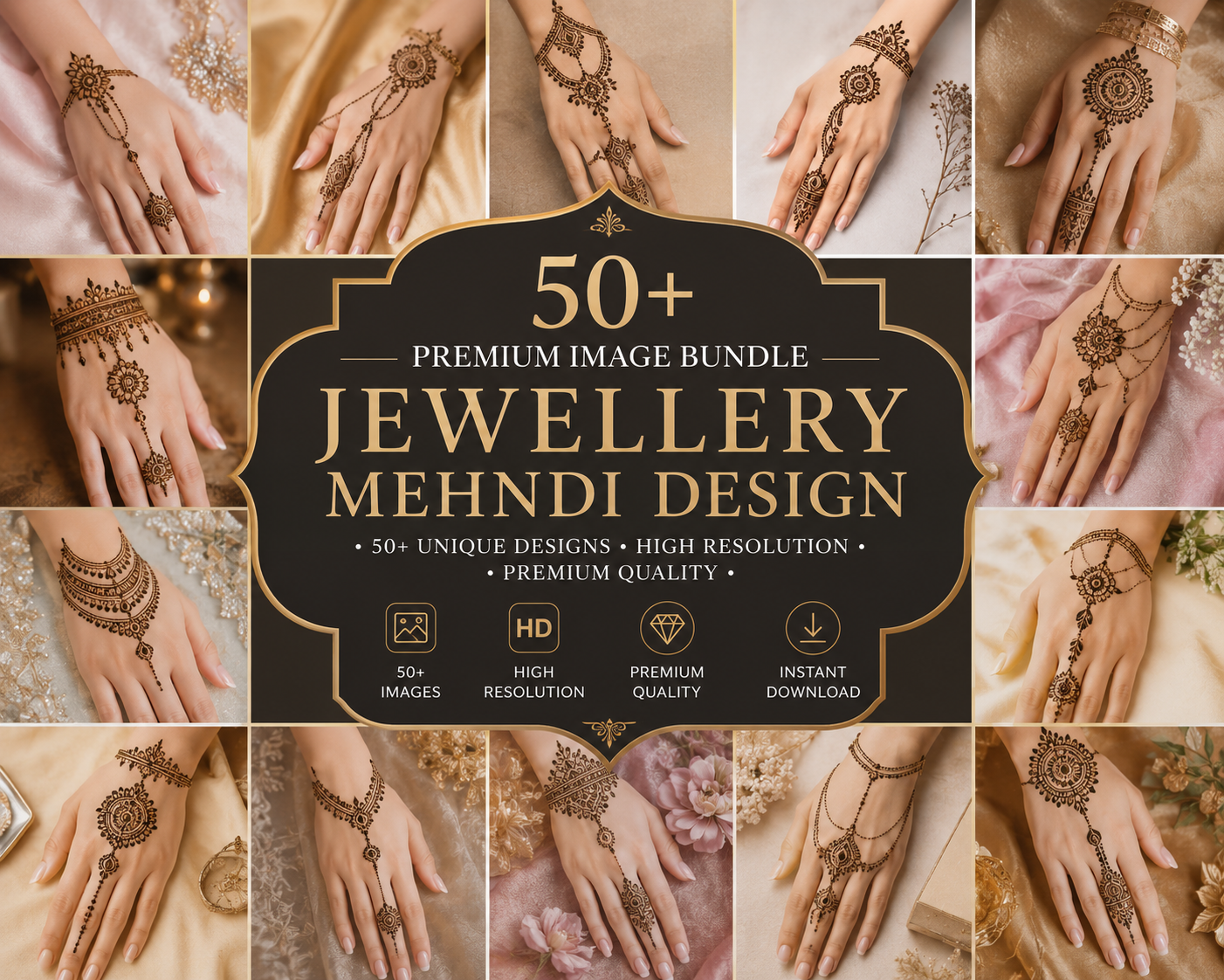 Jewellery Mehndi Design Collection — 50+ Premium Image Bundle