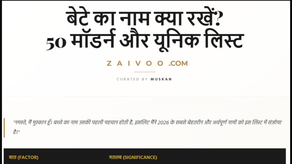 बेटे का नाम क्या रखें?